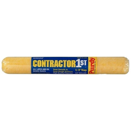 Purdy Contractor 1st Paint Roller Cover, 1/2 in Thick Nap, 18 in L, Polyester Cover 144688183