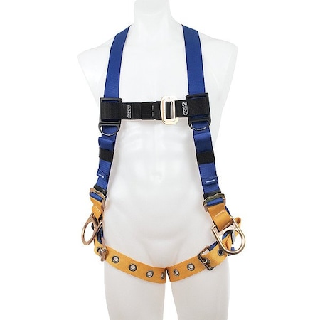 Werner LITEFIT Full Body Harness, M/L, 425 lb, Mating Chest/ Tongue Leg Straps, Back, Hips D-Ring H332002