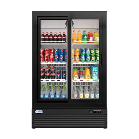 Koolmore 35 In. 10 Cu. Ft. Low Height - Aisle End Retail Display Merchandiser Refrigerator For SuperMarket KM-AEM2-10CSL
