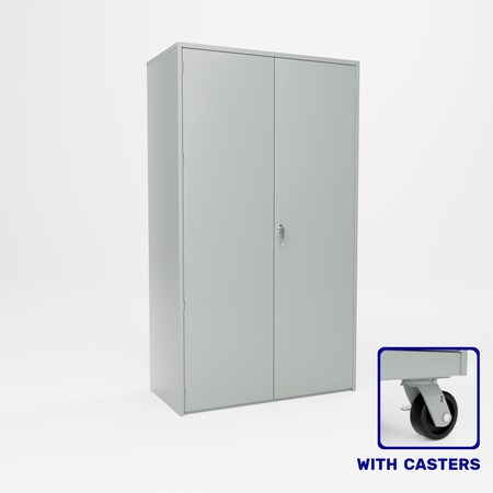 Pucel Heavy Duty Storage Cabinet with Casters, 48 in W x 24 in D x 90 in H, Gray HDSC-4884-24-4C