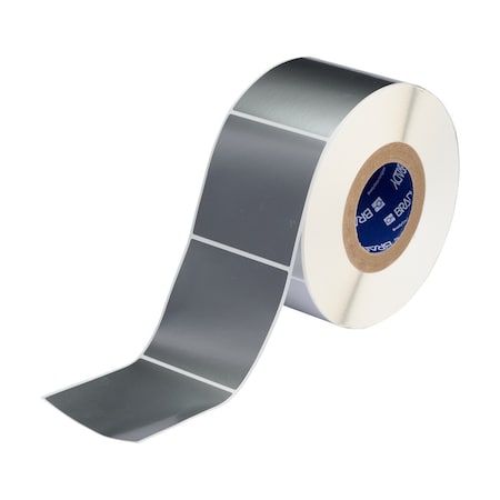 Brady Weather Resistant Polyester Outdoor Labels 4 in H x 4 in W Silver 1000/RL THT-161-8591-1-SL