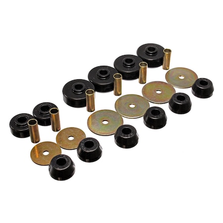 Energy Suspension Body Mount Bushings, Black; Polyurethane 8.4101G