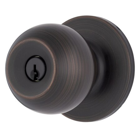 Brinks Raleigh Series Keyed Entry Transitional Ball Knob Round Rose Tuscan Bronze Finish E2415-150