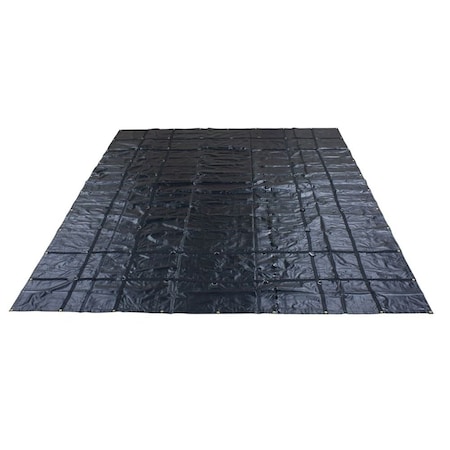 Mytee Products 16ft x24ft Black Heavy-Duty Flatbed Steel Tarps w/ 18 Oz & 2 Row of D-Rings, Weatherproof ST16-24