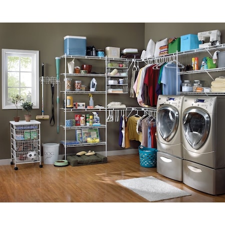 Closetmaid 12'' Shelf & Rod Wire Closet Corner Shelf Kit White 2106600