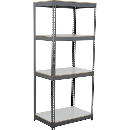 Global Industrial 4 Shelf, Heavy Duty Boltless Shelving Starter, 36"Wx18"Dx84"H, Laminate Deck B3164865