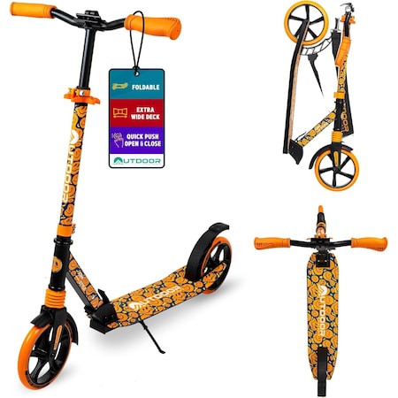 Outdoorcruiser Outdoor Cruiser Kick Scooter, Ages 6+, 240 LBS Max, Foldable, 8in. Wheels, Suspension, Orange OCTENS840
