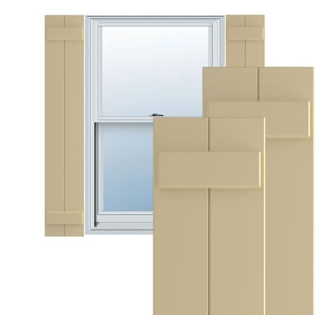 Ekena Millwork True Fit PVC, Two Board Joined Board-n-Batten Shutters, Natural Twine, 10 3/4W x 43H, PR TFP101BBF11X043NT