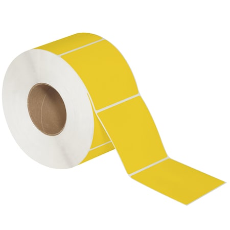 Tape Logic 4 x 4in Yellow Direct Thermal Labels THL548