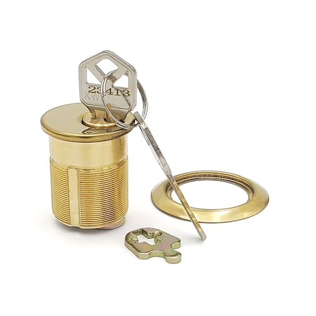 Ecs Hardware Durable Premium Mortise Cylinder, 1-1/2 in US3 Polished Brass KW1 ECSH-MC04-US3-KW1