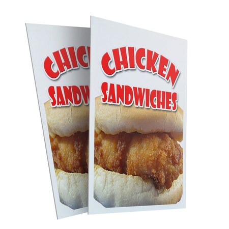 Signmission Chicken Sandwiches, Plastic Signs Only 24 Inch x 36 Inch, Corrugated Plastic, 2PK CSB-2436-2PACK-Chicken Sandwiches