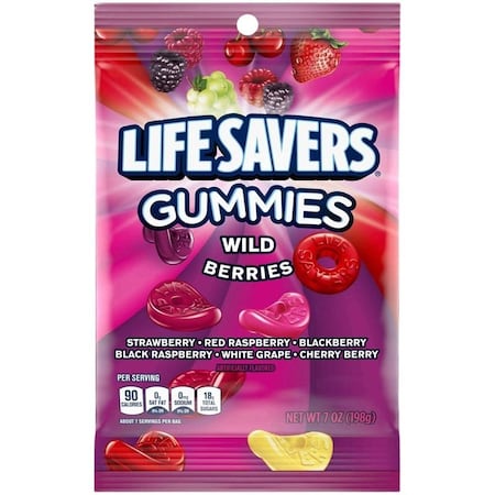 Lifesavers Wild Berries Gummies, Gummy, Berry, 7 oz Bag 421885