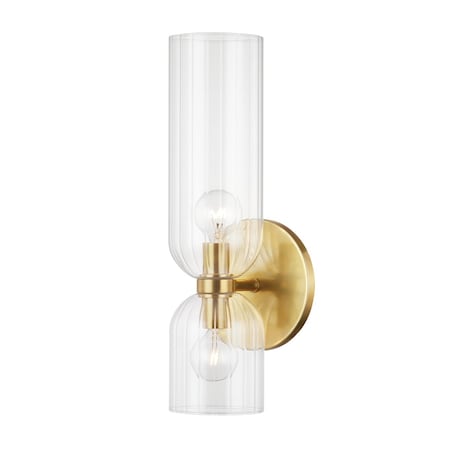 Hudson Valley Lighting Sayville 2 Light Wall Sconce 5.5 In. Aged Brass 4122-AGB