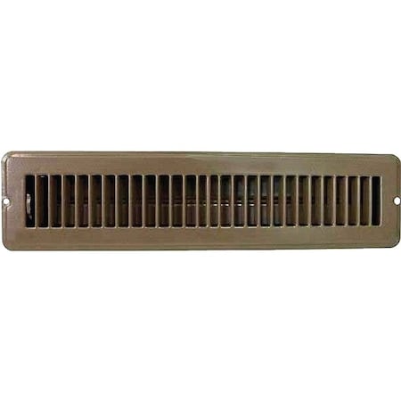 Prosource ProSource FR01-2X14B Floor Register, 14 in W x 2 in H Duct Opening, Steel, Brown FR01-2X14B