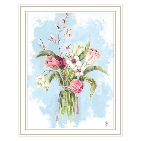 Homeroots Flourish White Framed Print Wall Art 530137