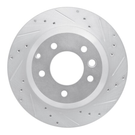 Dynamic Friction Co DFC Brake Rotor - Drilled and Slotted - Silver 631-74048R