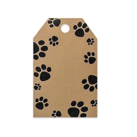 Nashville Wraps Paw Print Kraft Printed Gift Tags, 2.25x3.5, 50PK PTPAW