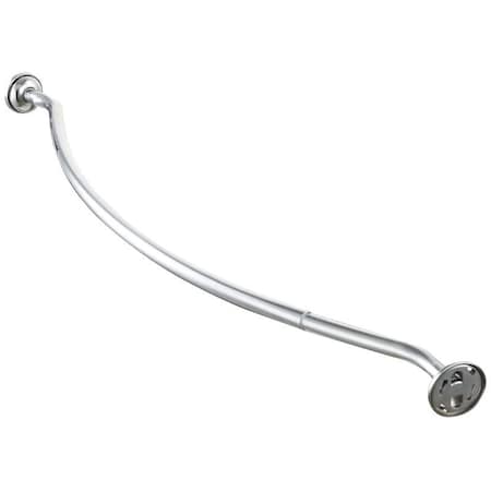 Simple Spaces Shower Curtain Rod, 13-1/2 lb, 52 to 72 in L Adjustable, 1 in Dia Rod, Steel, Chrome SD-CSR-CH