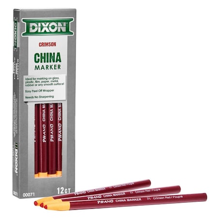 Dixon Phano China Markers, Crimson Red, 12PK X00071