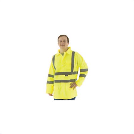 Majestic Glove Waterproof Rain Jacket, 2XL, Hi-Viz Yellow, Polyester/Polyurethane Coated Oxford Fabric 75-1351/X2