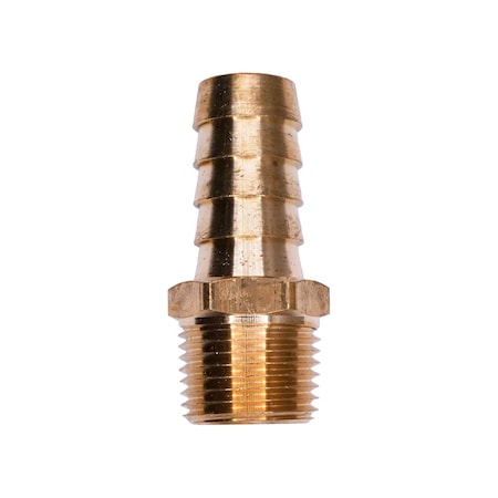 Auveco Brass Hose Barb 1/2in To Male Pipe 3/8in Adapter, 5PK 434