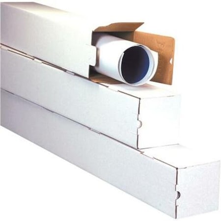 Partners Brand Square Mailing Tubes, 3" x 3" x 18", White, 25/Bundle M3318