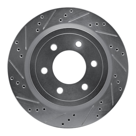 Dynamic Friction Co DFC Brake Rotor - Drilled and Slotted - Silver 631-54267L