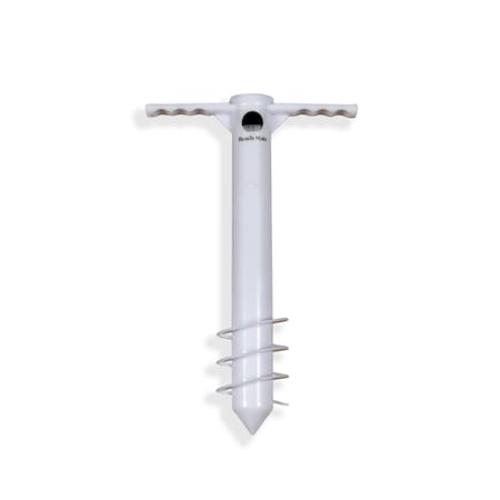 Picnic Time Family Of Brands Beach Umbrella Sand Anchor - Beach State includes canvas pouch, White 888-02-160-000-0