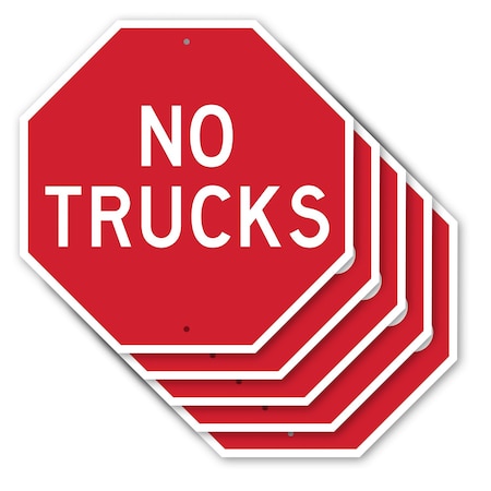 Signmission No Trucks, 10 inch X 10 inch, Aluminum Metal Signs, 5PK OC-A-5Pack-10-267