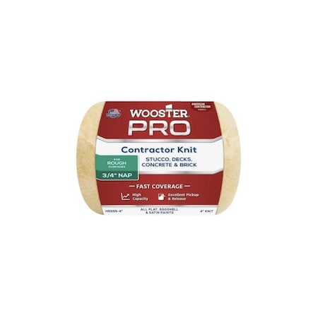 Wooster 4 in. x 3/4 in. Pro American Contractor High-Density Knit Fabric Roller 0HR2550040