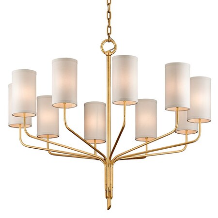 Troy Lighting Juniper 10 Light Chandelier 42 In. Gold Leaf F6169-GL