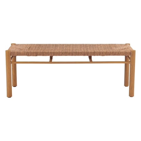 Homeroots 48in Natural and Aluminum Bench 668856