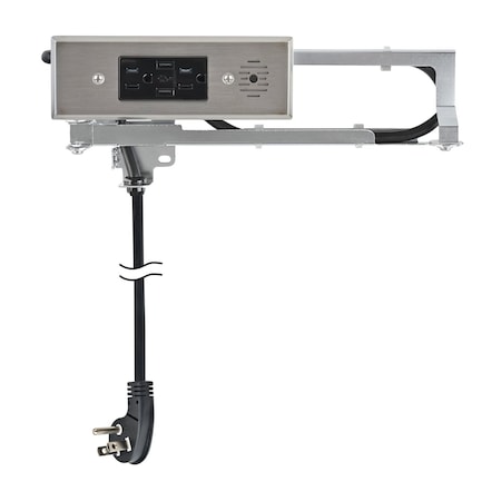 Docking Drawer Electrical Charging Outlet 2 AC 2 USB-A Stainless 15 Amps for Drawers 1514-110S