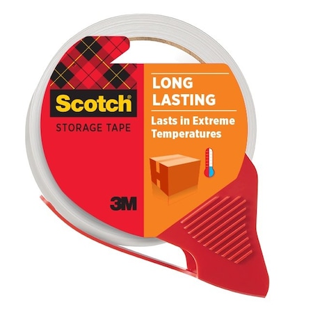 Scotch Packing Tape, 2.4 mil Thick, 1-7/8 in W x 38.2 yd L, 3 in Core Dia., Clear 3650-RD-12GC