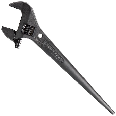 Klein Tools Adjustable Spud Wrench, Open End, 1-7/16 in Head, 0 in Offset, Alloy Steel, Black Oxide 3227