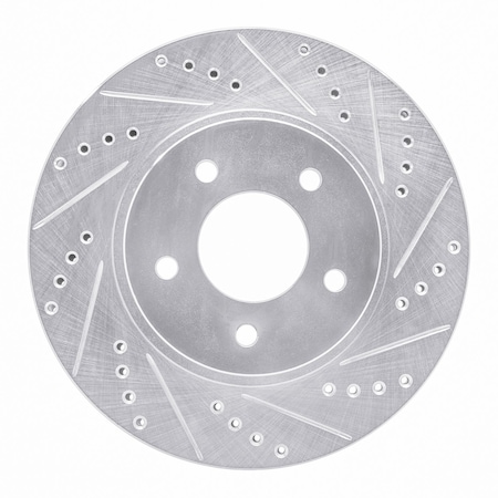 Dynamic Friction Co DFC Brake Rotor - Drilled and Slotted - Silver 631-47063R