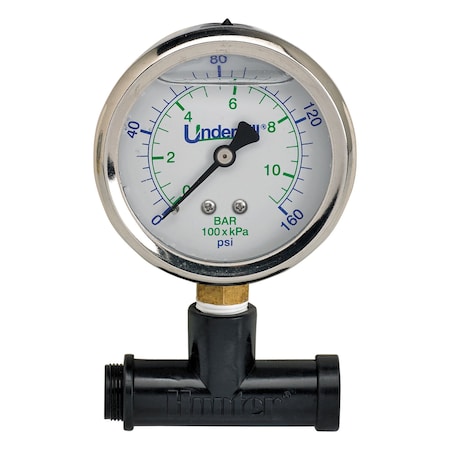 Underhill Sprayhead tester adapter with 160PSI pressure gauge for female nozzles A-SHG-160K