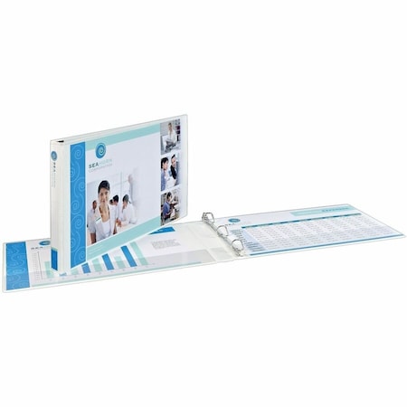 Avery Dennison Avery Tabloid Heavy-Duty View Binder, Slant Ring, 1-1/2" Capacity, 11 x 17, White 72125