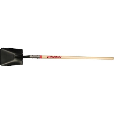 Razor-Back Handled Transfer Shovel with Tab Socket, 9-1/2 in W Blade, Steel Blade, Wood Handle, Straight Handle 44124
