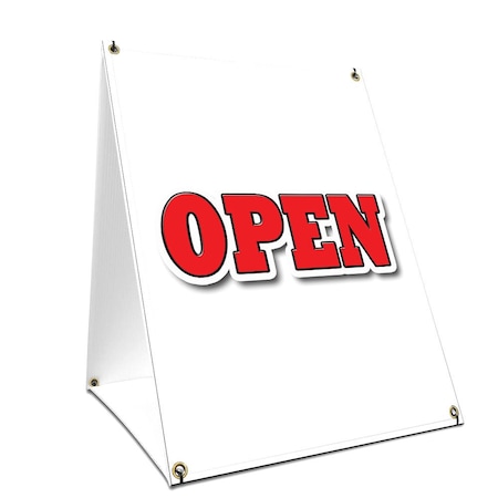 Signmission Open, 36 Inch x 24 Inch A-frame Yard Sign, Plastic Sign SBC-2436-Open