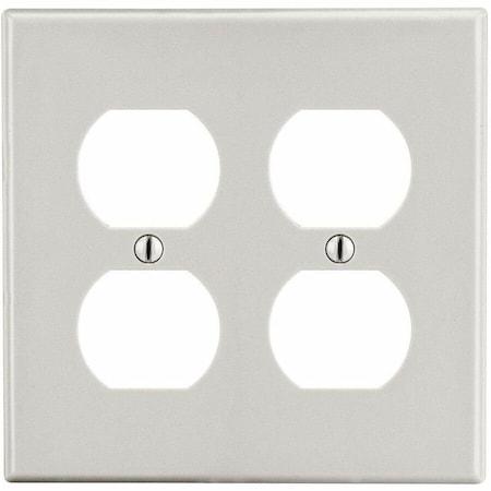 Hubbell Wiring Device-Kellems WallPlate, DuplexOutlet, Almond, Polycarb P82LA