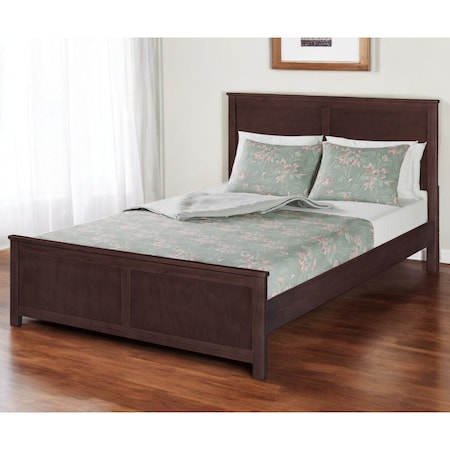 Homeroots Brown Solid Wood Queen Bed Frame 523666