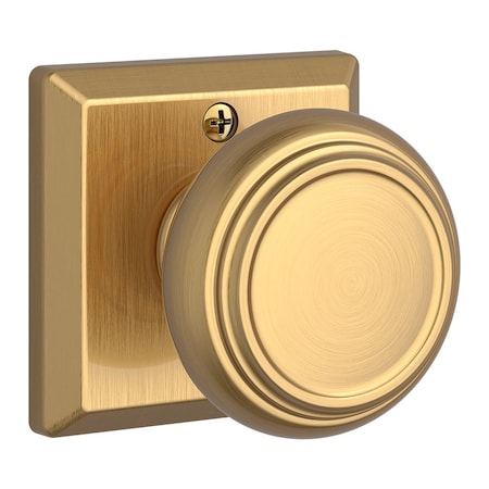 Baldwin Half Dummy Traditional Knob and Traditional Square Rose Lifetime Satin Brass Finish HDTRATSR044