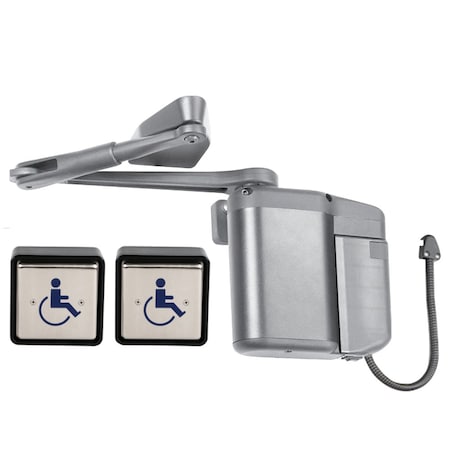Norton Co ADAEZ PRO PLUS Door Operator Kit, Push Side, Parallel Arm Operator, ADA1015P Hardwire Kit and 2 Sq 5833xSQPB 689
