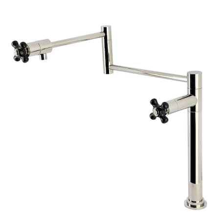 Kingston Brass Deck Mount Pot Filler Faucet, Polished Nickel KS4706PKX