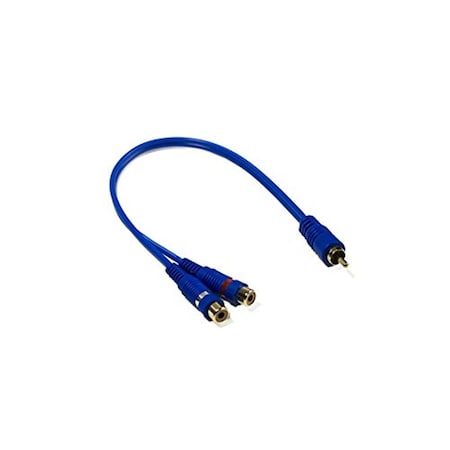 Output 2 Female to 1 Male Y Interconnect Cable, Blue OU3267866
