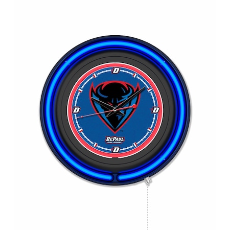 Holland Bar Stool DePaul University 15 Double Neon Wall Clock Clk15BK