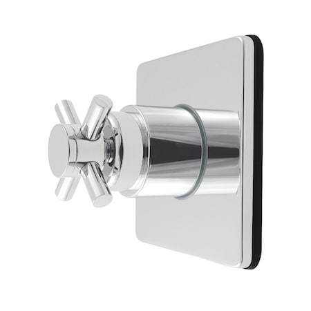 Kingston Brass Single-Handle Six-Way Diverter Valve with Square Trim Kit, Polished Chrome KS4041DX