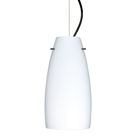 Besa Lighting Besa Tao 10 Pendant, Opal Matte, Black Finish, 1x 75W MAX E26 Base 1KX-151207-BK