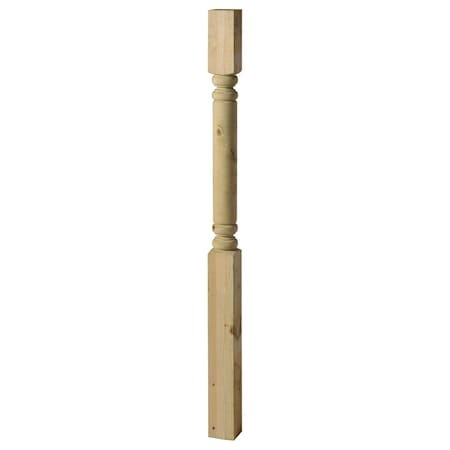 Universal Forest UFP Colonial Newel Post, 54 in L Nominal, 4 in W Nominal, 4 in Thick Nominal 362854